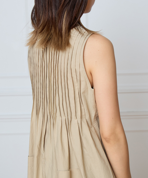 IENA LA BOUCLE(イエナラブークル)の「IENA LA BOUCLE ハイカウントタイプライタータックオールインワン(サロペット/オーバーオール・レディース・ベージュ/ブラック・38/36)」の15枚目の写真