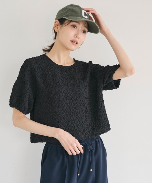 coca(coca)(コカ)の「【西山茉希様着用】表面感 パフスリーブブラウス(シャツ/ブラウス・レディース・ブラック/ブラウン・S/L/M)」の5枚目の写真