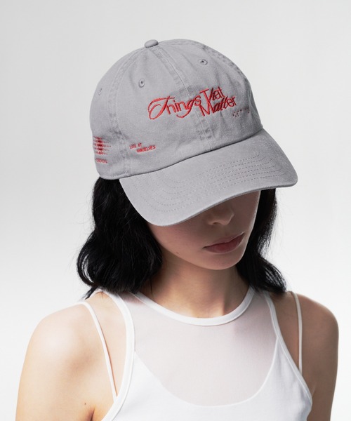 THINGS THAT MATTER(シングス ザット マター)の「CHAOTIC PIGMENT CAP / カオティック ピグメント キャップ(キャップ・レディース・チャコールグレー/ライトグレー・FREE)」の12枚目の写真