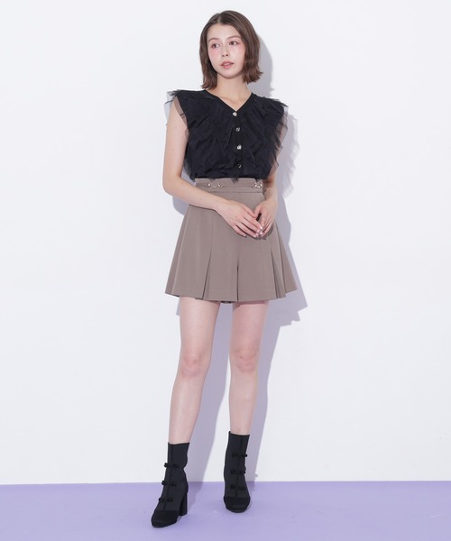 JILL by JILL STUART(ジルバイジルスチュアート)の「チュールレイヤードニット(ニット/セーター・レディース・ピンク/ホワイト/ブラック・FREE)」の6枚目の写真