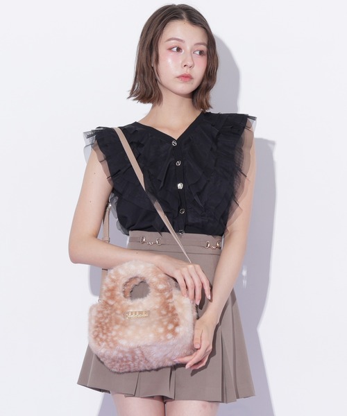 JILL by JILL STUART(ジルバイジルスチュアート)の「チュールレイヤードニット(ニット/セーター・レディース・ピンク/ホワイト/ブラック・FREE)」の4枚目の写真