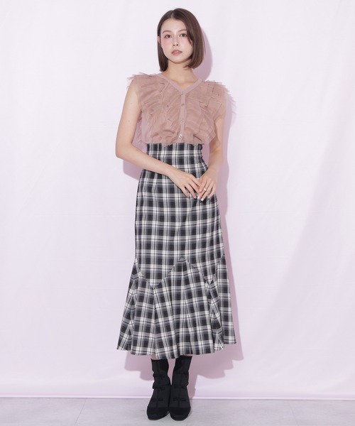JILL by JILL STUART(ジルバイジルスチュアート)の「チュールレイヤードニット(ニット/セーター・レディース・ピンク/ホワイト/ブラック・FREE)」の13枚目の写真