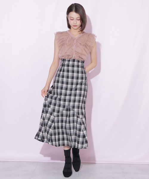 JILL by JILL STUART(ジルバイジルスチュアート)の「チュールレイヤードニット(ニット/セーター・レディース・ピンク/ホワイト/ブラック・FREE)」の14枚目の写真