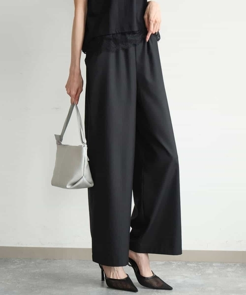 MK MICHEL KLEIN（エムケーミッシェルクラン）の「[洗える]マイクロサキソニー ワイドパンツ（その他パンツ・レディース・ブラック/グレー・38）」の10枚目の写真