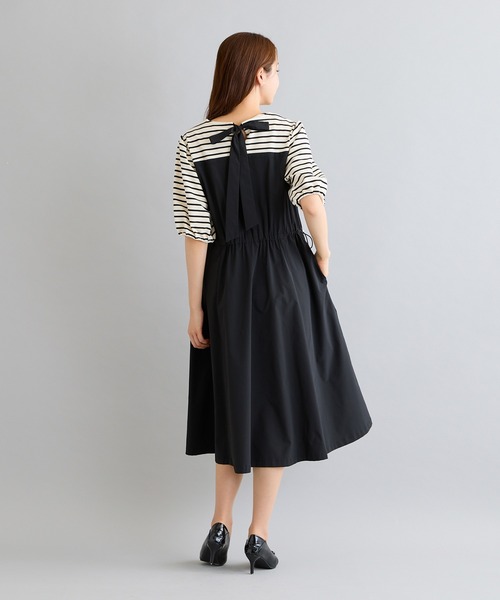Rose Tiara(ローズティアラ)の「ドロストドッキングワンピース/ボーダー(ワンピース・レディース・ブラック・38/42/46)」の13枚目の写真