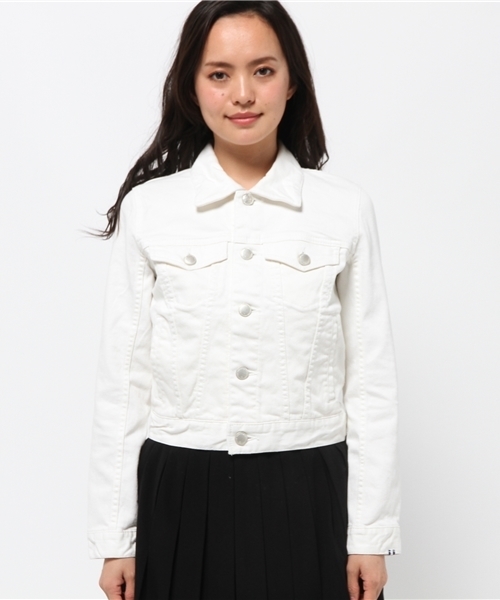 Moname（モナーム）の「■Moname   ホワイト ジーンジャケット   JEAN JACKET(ジーンジャケット)/41161082（デニムジャケット・レディース・ホワイト・SMALL/X-SMALL/MEDIUM）」の3枚目の写真