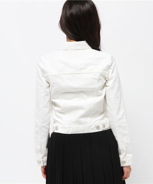 Moname（モナーム）の「■Moname   ホワイト ジーンジャケット   JEAN JACKET(ジーンジャケット)/41161082（デニムジャケット・レディース・ホワイト・SMALL/X-SMALL/MEDIUM）」の9枚目の写真