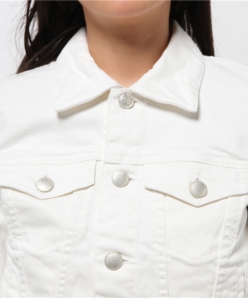 Moname（モナーム）の「■Moname   ホワイト ジーンジャケット   JEAN JACKET(ジーンジャケット)/41161082（デニムジャケット・レディース・ホワイト・SMALL/X-SMALL/MEDIUM）」の10枚目の写真