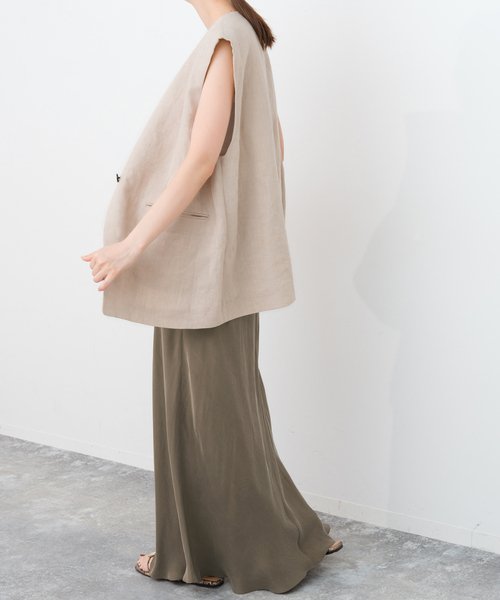 Spick & Span(スピックアンドスパン)の「《追加2》ウォッシャブルキュプラフレアスカート(スカート・レディース・カーキ/ベージュ系その他/ブラックミックス・38/36)」の9枚目の写真