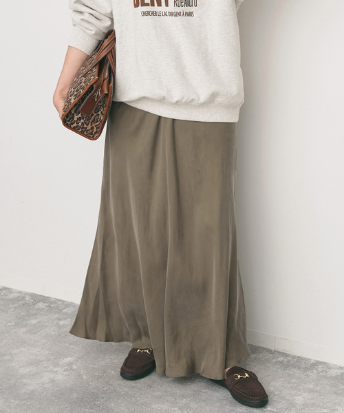 Spick & Span(スピックアンドスパン)の「《追加2》ウォッシャブルキュプラフレアスカート(スカート・レディース・カーキ/ベージュ系その他/ブラックミックス・38/36)」の10枚目の写真