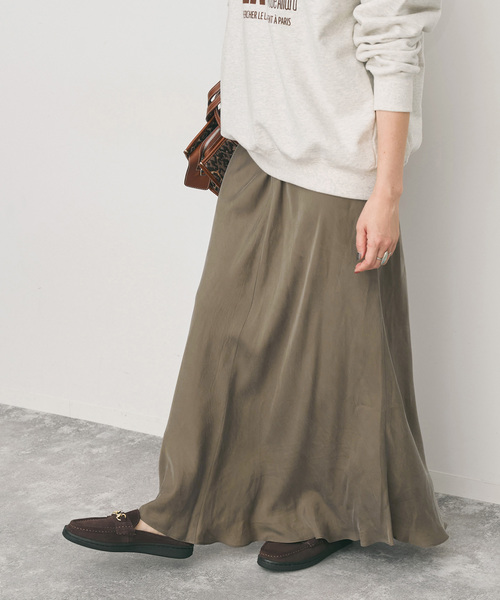 Spick & Span(スピックアンドスパン)の「《追加2》ウォッシャブルキュプラフレアスカート(スカート・レディース・カーキ/ベージュ系その他/ブラックミックス・38/36)」の11枚目の写真