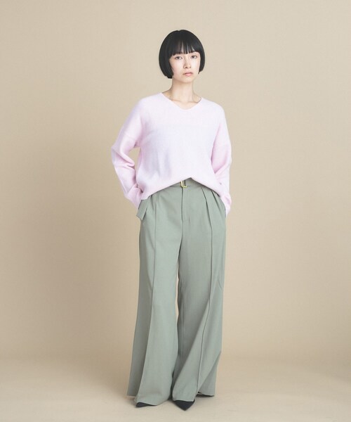 cloenc(クロエンス)の「Relaxy Rich カシミヤ混 Vネックニット【美フォルム】(ニット/セーター・レディース・ライトグリーン/ベビーピンク/ライトグレー系8/ベージュ系8/オフホワイト/レッド系1・02/00)」の14枚目の写真