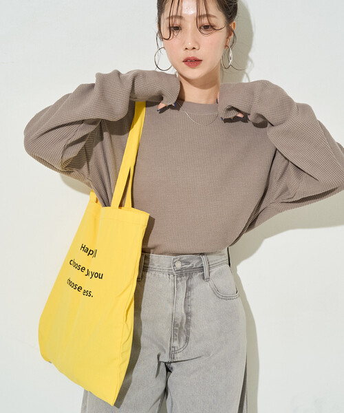 FREAK'S STORE(フリークスストア)の「限定展開 ヘビー ワッフル クルーネック チュニック プルオーバー(Tシャツ/カットソー・レディース・オリーブ/オフホワイト/チャコールグレー/グレー/ブラウン/ベージュ/ブルーグリーン/ピンク・フリ-)」の6枚目の写真