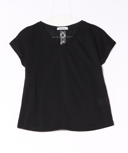 BLoomMe（ブルームミー）の「パックレースVネックプルオーバー（Tシャツ/カットソー・レディース・ブラック/ホワイト・S/M/L）」の18枚目の写真