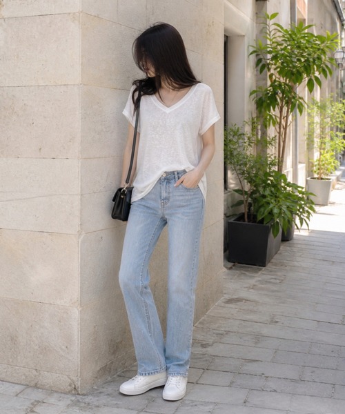 BLoomMe（ブルームミー）の「パックレースVネックプルオーバー（Tシャツ/カットソー・レディース・ブラック/ホワイト・S/M/L）」の10枚目の写真