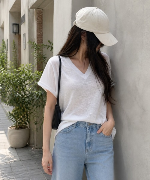 BLoomMe（ブルームミー）の「パックレースVネックプルオーバー（Tシャツ/カットソー・レディース・ブラック/ホワイト・S/M/L）」の14枚目の写真