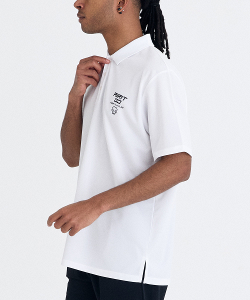 AIRIT（アイリット）の「スモールロゴ ピケ Tシャツ AM1238 WH（ポロシャツ・メンズ・ホワイト・XXX-LARGE/XXXXX-LARGE/X-LARGE）」の3枚目の写真