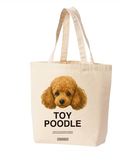 Moftique(モフティック)の「Moftique(モフティック) トートバッグ キャンバス マチ有 生成り トイプードル 犬 アニマルプリント MLサイズ ユニセックス(トートバッグ・レディース・ナチュラル・FREE)」の1枚目の写真