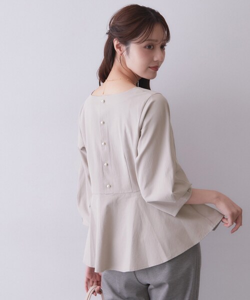 index(インデックス)の「バックパール調ペプラムトップス【洗濯機OK】(Tシャツ/カットソー・レディース・ブルー系その他/ナチュラル/スミクロ・36/38/40/42)」の21枚目の写真