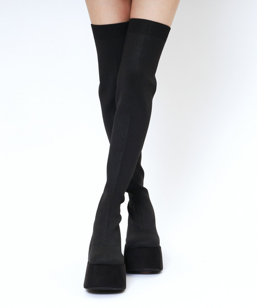 SPIRALGIRL(スパイラルガール)の「プラットフォーム美脚ニーハイブーツ(ブーツ・レディース・ブラック・LARGE/MEDIUM)」の12枚目の写真