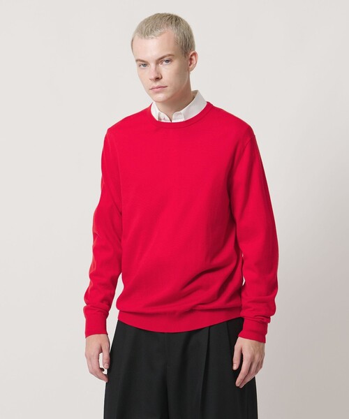 UNITED ARROWS & SONS(ユナイテッドアローズアンドサンズ)の「<UNITED ARROWS & SONS by MASATAKA HATTORI> H/G C/N SWEATER/ニット(ニット/セーター・メンズ・ブラック/レッド/オレンジ・L/M/XL/S)」の1枚目の写真
