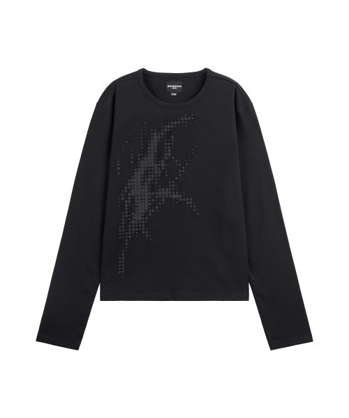 PITCHBLACK(ピッチブラック)の「ハーフトーングラフィックロングスリーブTシャツ(ブラック)(Tシャツ/カットソー・メンズ・その他・MEDIUM/LARGE/X-LARGE)」の1枚目の写真