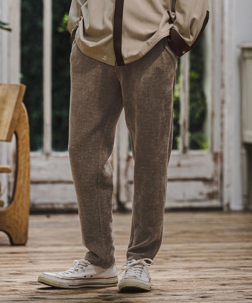 CAMBIO(カンビオ)の「mp15409- Mole Wide Rib Slim Tapered Pants スリムテーパードパンツ(GM-A6202W-006)(その他パンツ・メンズ・ブラウン/ベージュ/ブラック・S/L/M)」の1枚目の写真