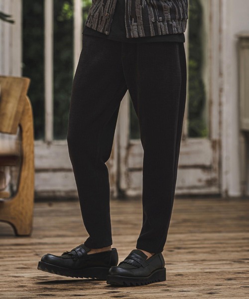 CAMBIO(カンビオ)の「mp15409- Mole Wide Rib Slim Tapered Pants スリムテーパードパンツ(GM-A6202W-006)(その他パンツ・メンズ・ブラウン/ベージュ/ブラック・S/L/M)」の2枚目の写真