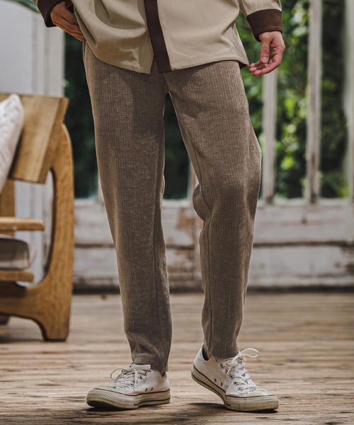 CAMBIO(カンビオ)の「mp15409- Mole Wide Rib Slim Tapered Pants スリムテーパードパンツ(GM-A6202W-006)(その他パンツ・メンズ・ブラウン/ベージュ/ブラック・S/L/M)」の6枚目の写真