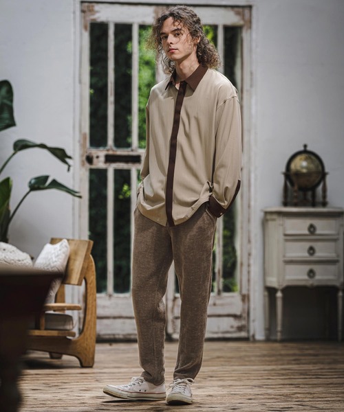 CAMBIO(カンビオ)の「mp15409- Mole Wide Rib Slim Tapered Pants スリムテーパードパンツ(GM-A6202W-006)(その他パンツ・メンズ・ブラウン/ベージュ/ブラック・S/L/M)」の7枚目の写真