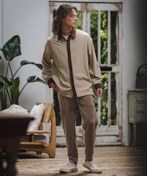CAMBIO(カンビオ)の「mp15409- Mole Wide Rib Slim Tapered Pants スリムテーパードパンツ(GM-A6202W-006)(その他パンツ・メンズ・ブラウン/ベージュ/ブラック・S/L/M)」の8枚目の写真