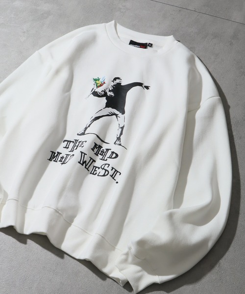 BRANDALISED(ブランダライズド)の「【BRANDALISED/ブランダライズド】裏起毛 アソート バンクシー アートワークデザイン ヘビーウェイト スウェット(スウェット・メンズ・ダークグリーン/ブラック系2/グレー系2/グレー系1/ブラック系1/ホワイト系2/ホワイト系1/レッド・M/XL/L)」の3枚目の写真