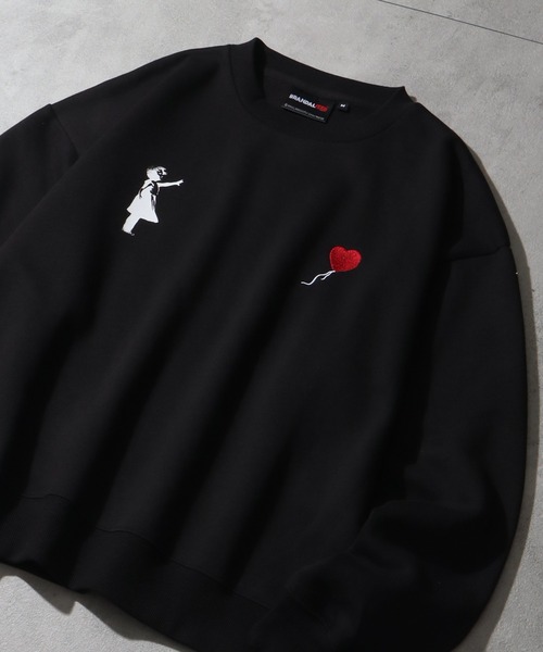 BRANDALISED(ブランダライズド)の「【BRANDALISED/ブランダライズド】裏起毛 アソート バンクシー アートワークデザイン ヘビーウェイト スウェット(スウェット・メンズ・ダークグリーン/ブラック系2/グレー系2/グレー系1/ブラック系1/ホワイト系2/ホワイト系1/レッド・M/XL/L)」の4枚目の写真