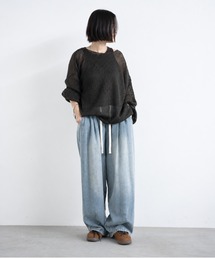【bbO】モヘアライクローゲージボリュームニットプルオーバー