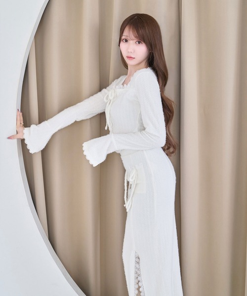 Rose Muse(ロゼミューズ)の「Lace shaggy setup(セットアップ・レディース・ベージュ/オフホワイト・FREE)」の8枚目の写真