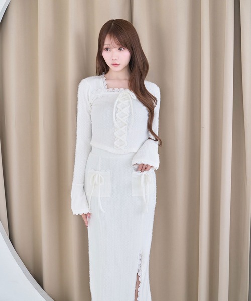 Rose Muse(ロゼミューズ)の「Lace shaggy setup(セットアップ・レディース・ベージュ/オフホワイト・FREE)」の10枚目の写真