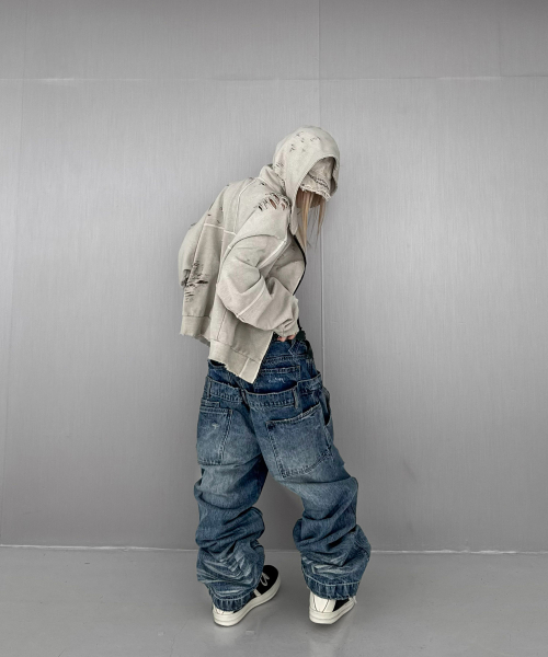 ROARINGRAD(ロアリングラド)の「W.ダメージ クロップドフーディ ジップアップ サンド(パーカー・レディース・その他・MEDIUM/LARGE)」の10枚目の写真