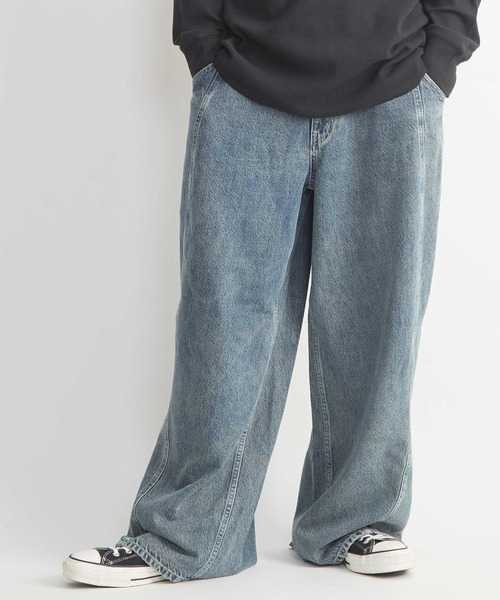 CONVERSE TOKYO(コンバーストウキョウ)の「3D WIDE DENIM PANTS(デニムパンツ・レディース・ブルー/インディゴブルー/ブラック・MEDIUM/SMALL)」の1枚目の写真