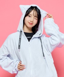BISKEE（ビスキー）の「ねこ耳ふわふわパーカー パーカー フリース 長袖 ふわふわ 猫耳 ねこ耳 フード トップス アウター 羽織り 地雷系 猫 秋 冬 韓国（パーカー）」