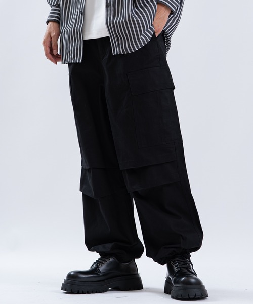 SHISKY(シスキー)の「ワイドカーゴパンツ(カーゴパンツ・メンズ・カーキ/ブラック・SMALL/MEDIUM/LARGE)」の9枚目の写真