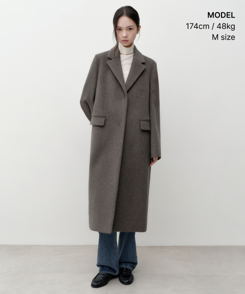 MUSINSA STANDARD WOMAN（ムシンサスタンダードウーマン）の「ウィメンズカシミヤブレンドチェスターロングコート[トープ]（チェスターコート・レディース・その他・LARGE/MEDIUM/SMALL/X-SMALL）」の8枚目の写真