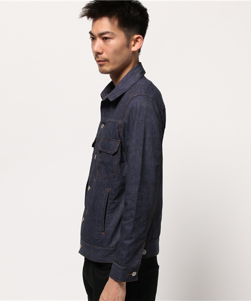 MEN'S BIGI（メンズビギ）の「超軽量 Gジャン/クールドッツ デニムプリント（デニムジャケット・メンズ・インディゴブルー・SS/L/S/M）」の9枚目の写真