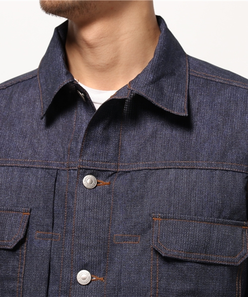 MEN'S BIGI（メンズビギ）の「超軽量 Gジャン/クールドッツ デニムプリント（デニムジャケット・メンズ・インディゴブルー・SS/L/S/M）」の6枚目の写真