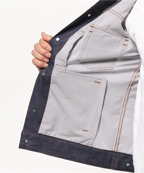 MEN'S BIGI（メンズビギ）の「超軽量 Gジャン/クールドッツ デニムプリント（デニムジャケット・メンズ・インディゴブルー・SS/L/S/M）」の3枚目の写真