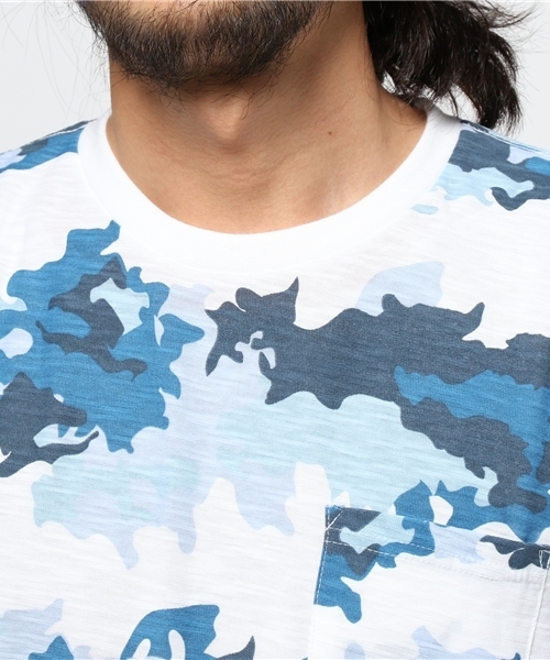 HVC(エイチブイシー)の「HVC / スラブカモフラTシャツ (Tシャツ/カットソー・メンズ・グリーン/ネイビー・L/XL/M)」の5枚目の写真