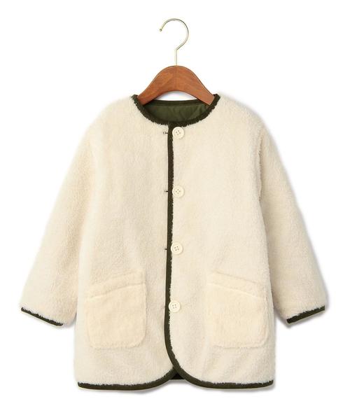 green label relaxing（グリーンレーベルリラクシング）の「■■■【KIDS】ナカワタボアライトコート ソリッド リバーシブル◆（その他アウター・キッズ・オリーブ・95cm/105cm/115cm/125cm/135cm）」の4枚目の写真