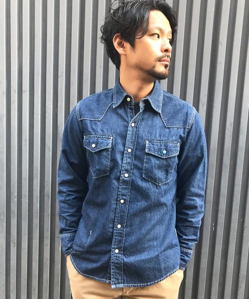 GREEN BOWL（グリーンボウル）の「GREEN BOWL 7oz Denim Western Shirts/グリーンボウルデニムウェスタンシャツ（シャツ/ブラウス・メンズ・インディゴブルー・38/40）」の21枚目の写真