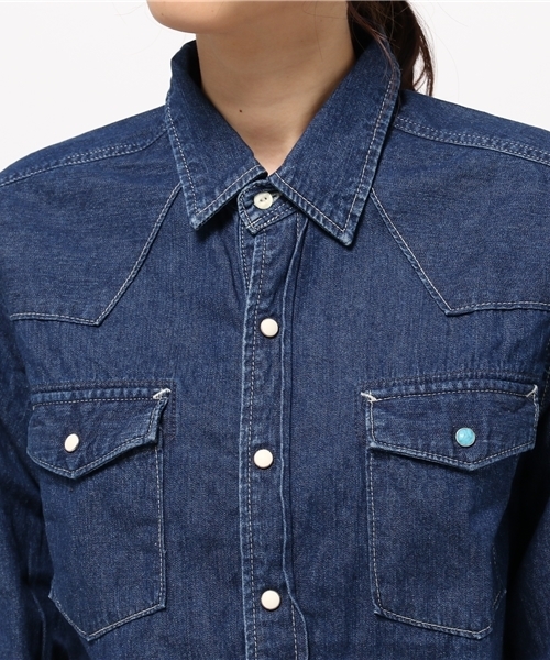 GREEN BOWL（グリーンボウル）の「GREEN BOWL 7oz Denim Western Shirts/グリーンボウルデニムウェスタンシャツ（シャツ/ブラウス・メンズ・インディゴブルー・38/40）」の11枚目の写真
