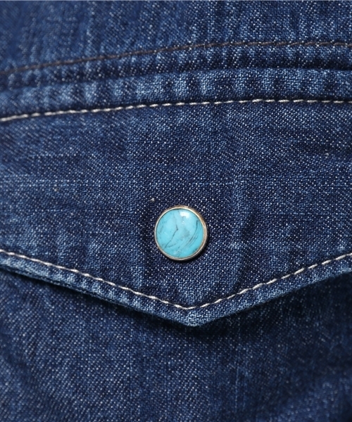 GREEN BOWL（グリーンボウル）の「GREEN BOWL 7oz Denim Western Shirts/グリーンボウルデニムウェスタンシャツ（シャツ/ブラウス・メンズ・インディゴブルー・38/40）」の8枚目の写真