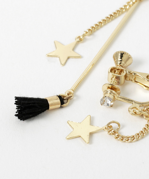 Heather(ヘザー)の「タッセルサガリスターイヤリング 746562(イヤリング・レディース・ピンク/ブラック・FREE)」の3枚目の写真